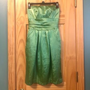 David’s Bridal Strapless Gown, Green❤️